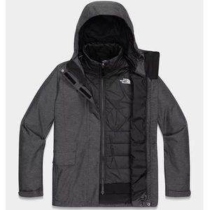 NWT The North Face Jacket, 2 Jackets in 1; Color Black hthr.